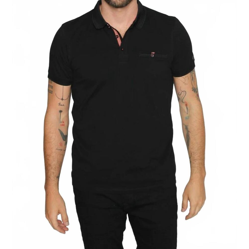 NEW EIGHT X pocket polo in black